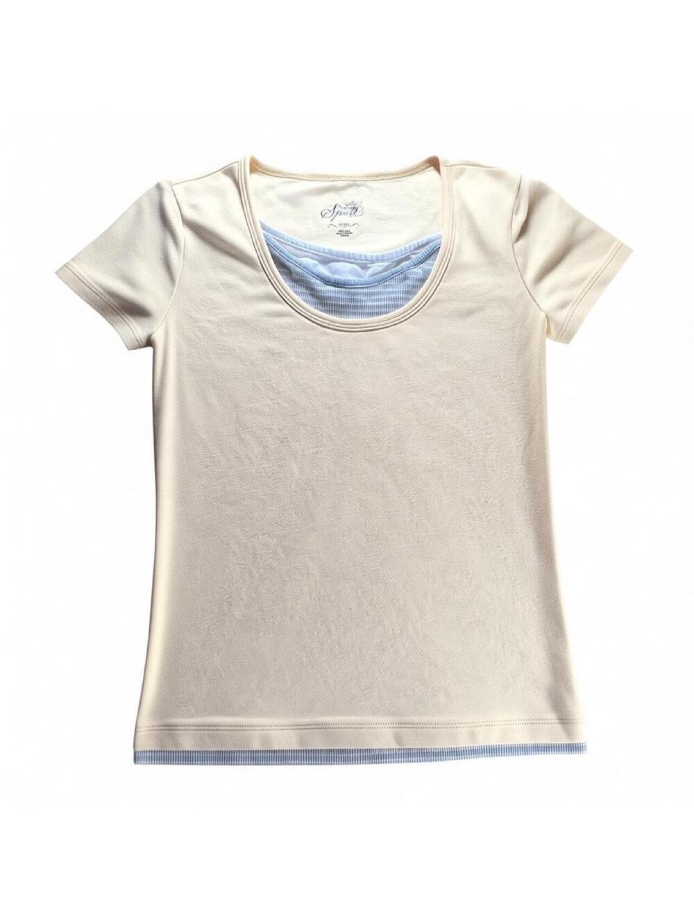 Y2K Layered Yellow Cotton Baby Tee